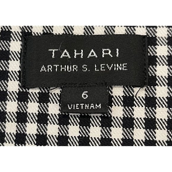 Tahari Black & White Gingham Sleeveless Dress w/Decoration at Hem Sz 6 * Classic - Picture 8 of 10